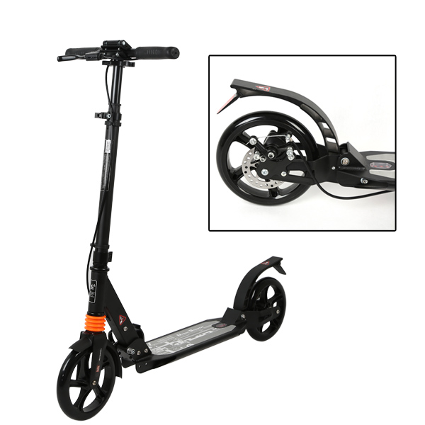 Quick folding dual suspension    Disc brake 200mm wheel scooter