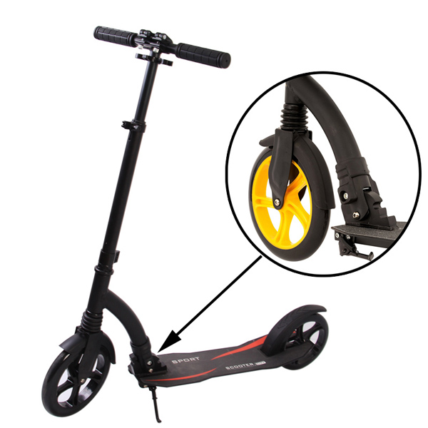 Easy folding front suspension 230mm+200mm wheel scooter