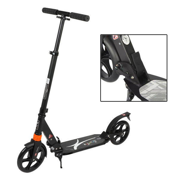Quick folding dual suspension 200mm wheel scooter